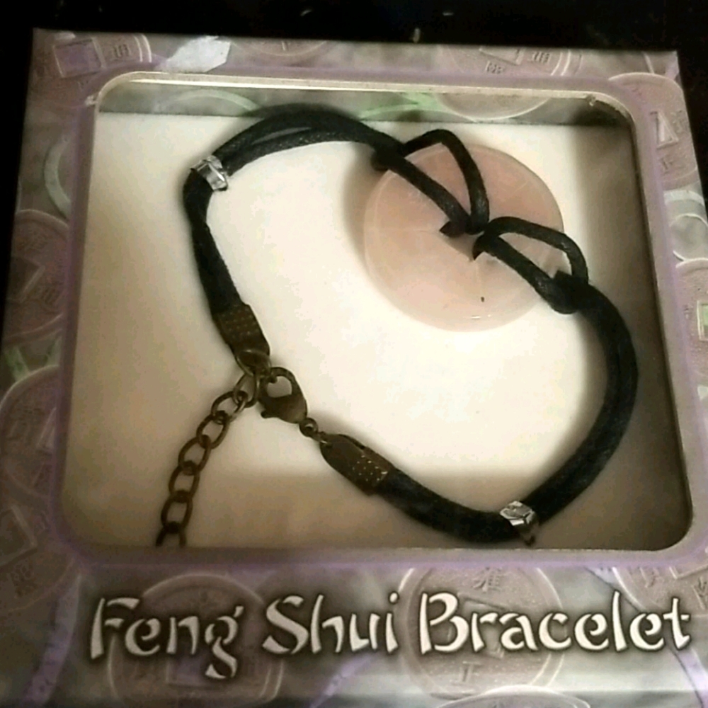 * free with bundle buy * Feng Shui rose quartz coin bracelet